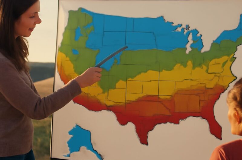 World climate map showing Mediterranean and United States climate zones