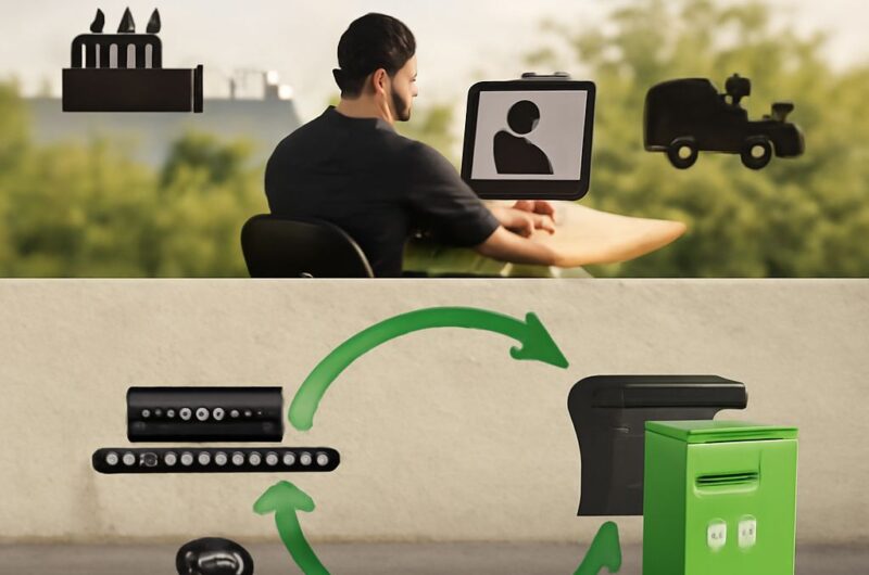 Empty ink cartridges sorted for recycling