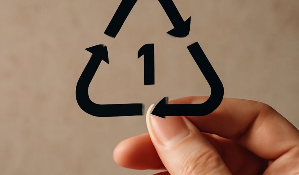 Number 5 PP recycling symbol on a plastic container