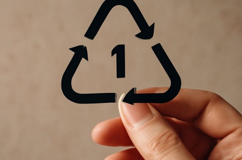 Number 5 PP recycling symbol on a plastic container