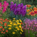 Purple coneflowers and little bluestem in a sunny prairie garden