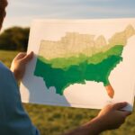 Köppen-style map comparing climate zones across the United States and Africa