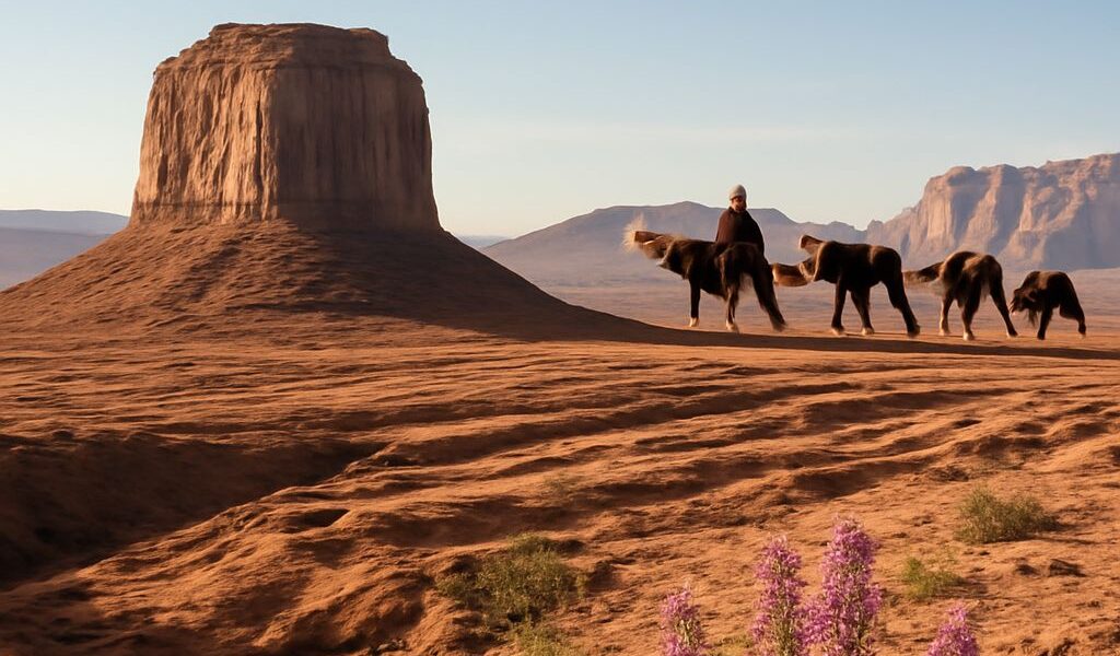 A desert landscape illustrating climate and seasonal changes