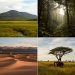 Illustration of different biomes on Earth