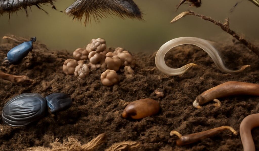 Decomposers in a forest ecosystem