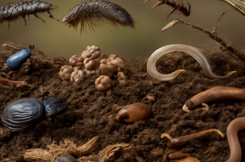 Decomposers in a forest ecosystem