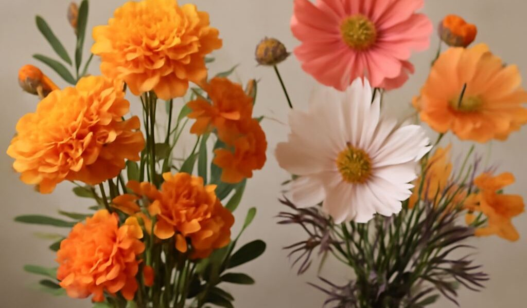 A variety of native flowers representing different months