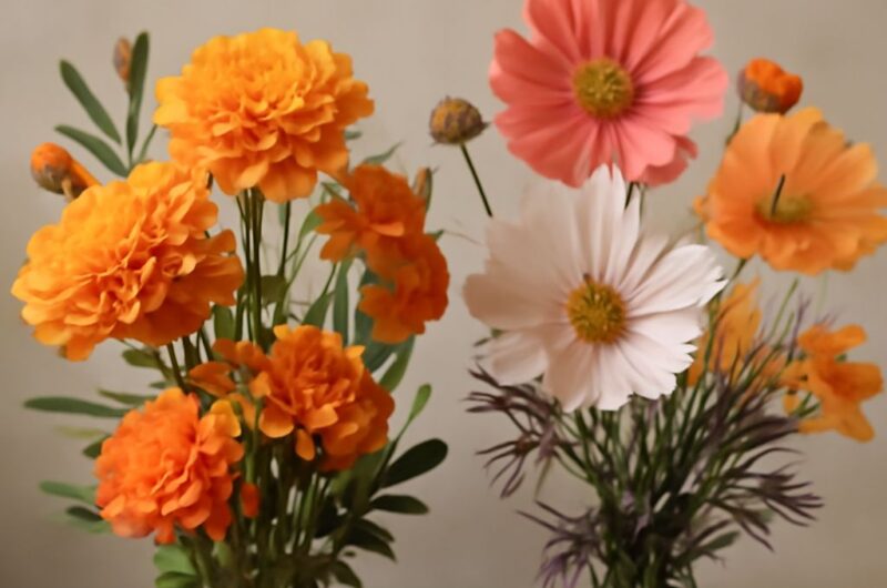 A variety of native flowers representing different months