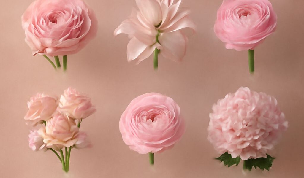 Various pink flowers in a forest habitat