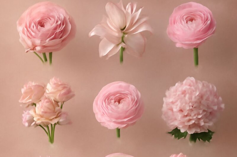 Various pink flowers in a forest habitat