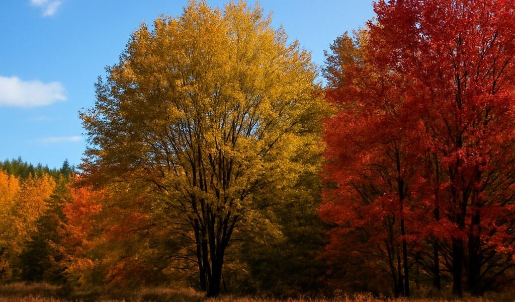A scenic view of a temperate forest