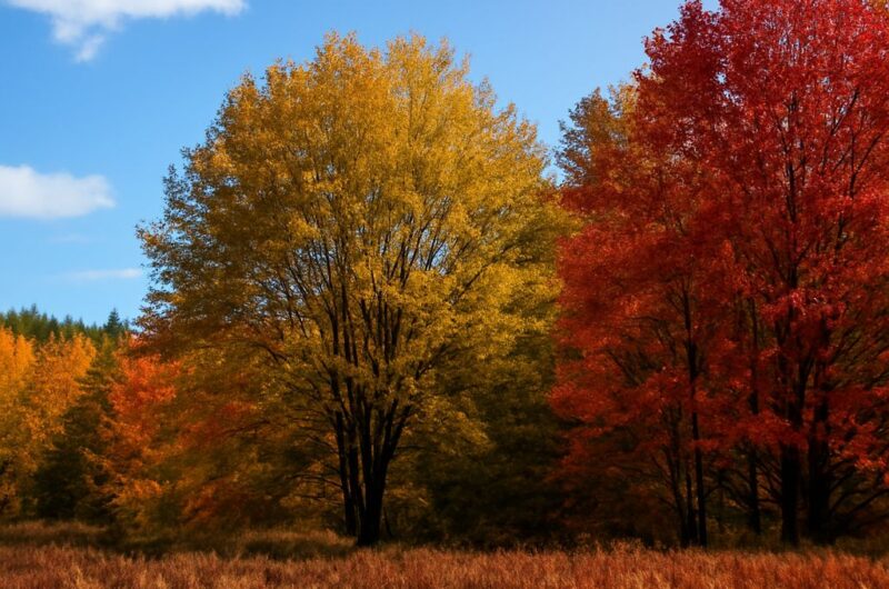 A scenic view of a temperate forest