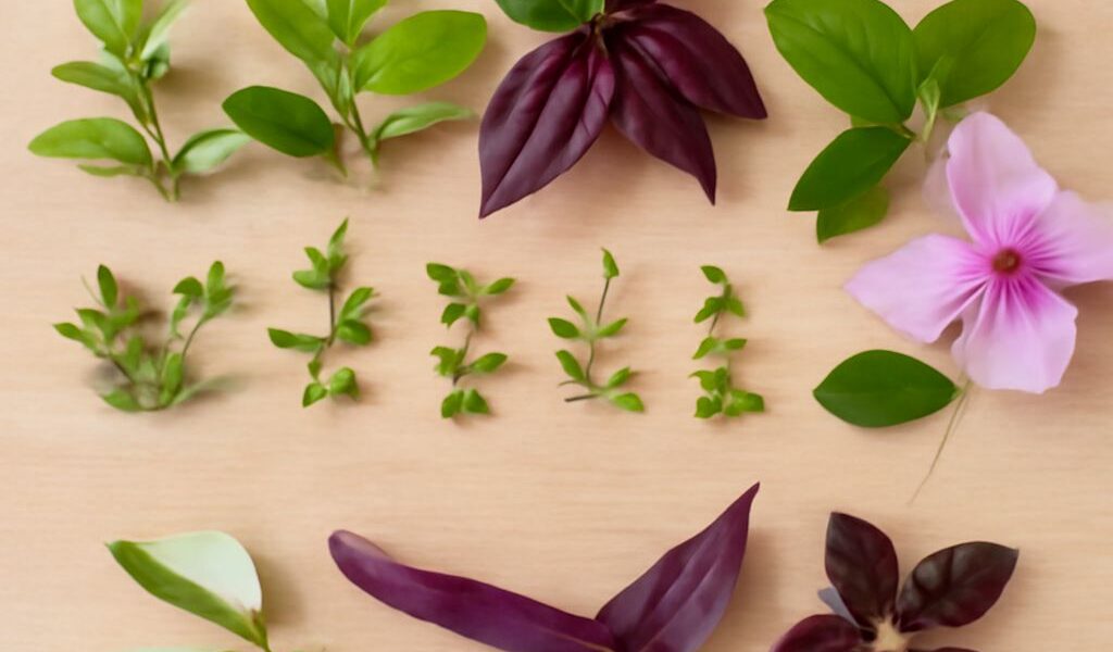 Various Tradescantia plants in their natural habitat