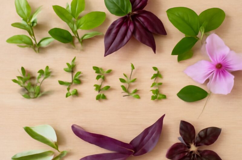 Various Tradescantia plants in their natural habitat